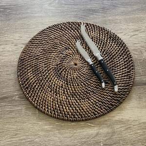 Vietnam Factory Natural Brown Woven Rattan Placemat Dinning Table Wedding <b>Decoration</b> <b>Accessory</b> <b>Kitchen</b> Drying Mat Recessed - Product Image 2