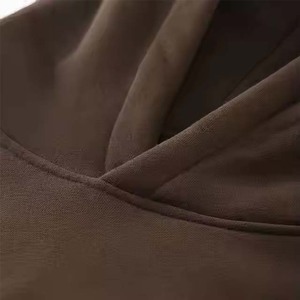 Sudadera con capucha térmica de diseño personalizado de lana de algodón 100%, sudadera con bordado desgastado con logotipo para invierno - Product Image 4