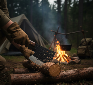 Hacha de Cocina de Acero al Carbono de Alta Resistencia, Forjada a Mano, con Hoja Gruesa de 6 Pulgadas y Mango de Madera de Palisandro de Grado Industrial - Product Image 3
