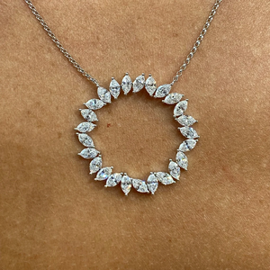 Diseño Premium IGI certificado Marquesa laboratorio cultivado diamante 14K oro sólido boda collar fino mujeres Festival joyería para mujeres - Product Image 4