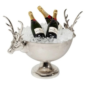 Enfriador de Vino con Forma de Cabeza de Toro de Aluminio Fundido para Bar o Restaurante, Porta Botellas Redondo, Ecológico, Cubo de Hielo para Cerveza para Fiestas - Product Image 4