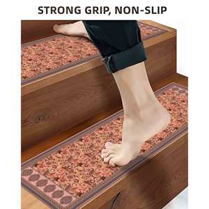 Alfombra con Estampado Étnico: Alfombra de Entrada de Chenilla con Diseño Botánico de Flores Boho, Alfombra de Lujo - Product Image 1