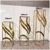 Support de centre de table de mariage en métal robuste et personnalisable, plaqué or de haute qualité, pour fleurs de fête, modèle HI-87062