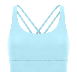 BMG โรงงานพรีเมี่ยม LuLu คุณภาพสูง 80% ไนลอน 20% สแปนเด็กซ์ผู้หญิงกีฬา Bra Tops สําหรับโยคะฟิตเนส - Product Image 2
