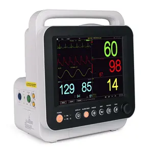 جهاز مستشفى الطوارئ رخيصة ICU شاشة تعمل باللمس 10 بوصة محمول باليد علامات حيوية متعددة paramter مراقب المريض