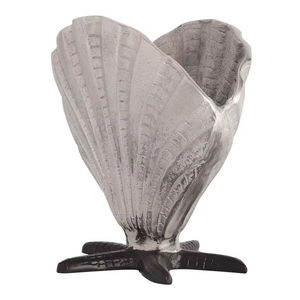 Jarrón de mesa de flores de hierro negro niquelado de aluminio único directo de fábrica, decoración costera artesanal para el hogar, venta al por mayor - Product Image 2