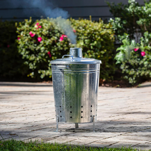 Metal Garden Incinerator <b>Bin</b> <b>with</b> <b>Lid</b> and Chimney for Outdoor <b>Waste</b> Burning Small Incinerator - Product Image 6