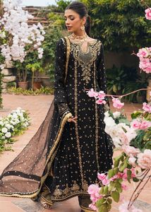 2024 robe de fête lourde broderie travail longue Kurta brocart Salwar dentelle naturelle paillettes cristal verre perles pierre Dabka travail - Product Image 2