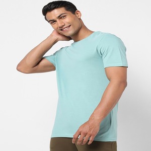 Camiseta de cuello redondo para hombre Camiseta de media manga 52% algodón y 45% tela de poliéster Camiseta personalizada para hombre Made in India - Product Image 2