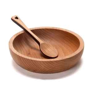 Ensaladera de madera de acacia, utensilios de cocina pulidos ecológicos para arroz, postre, cereales, servir para fiestas y catering a bajo precio - Product Image 1
