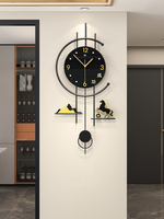 Jam Dinding Mewah Modern Hitam Emas Besar Kreatif dengan Pendulum Kuda untuk Dekorasi Ruang Tamu Kamar Tidur Rumah