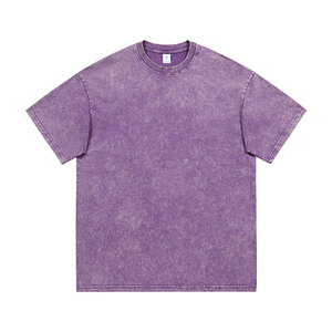 Vente en gros T-shirt Streetwear unisexe épais 100% coton surdimensionné 250g/270g Logo personnalisé vintage T-shirt délavé à l'acide pour homme - Product Image 3