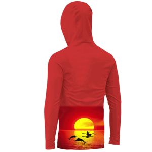 Sudadera con capucha personalizada de manga larga para rendimiento de pesca, capucha de protección UV con capucha y cubierta facial, ropa de exterior con sublimación - Product Image 6