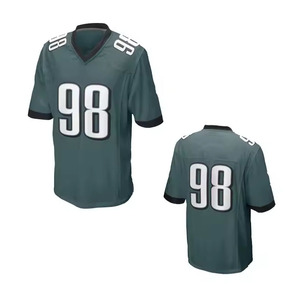 Custom Sublimated American Football Jersey Men's Green Yellow Mesh V-Neck Breathable Short Sleeve Team <b>Name</b> 00 Uniform - Product Image 4