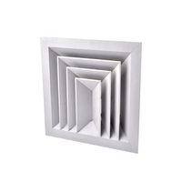 Vente directe usine – Diffuseur carré en plastique personnalisé, sortie d'air circulaire épaissie, persiennes murales modernes, garantie 2 ans, 90% de réduction