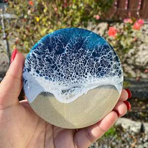 Ensemble de 4 sous-verres en bois de résine, design moderne multi-formes poli, écologique, personnalisé, bar, cuisine, maison, anniversaire - Product Image 1