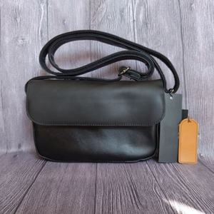 Sac à main messager en cuir noir unisexe avec fermeture à glissière Sac à main pour femme LCS-0100 cadeau - Product Image 1