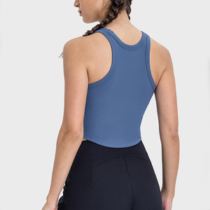 Camisetas sin mangas de algodón sin mangas de bambú para mujer de fábrica personalizadas, camisetas acanaladas con cuello redondo para verano, camisetas sin mangas con diseños básicos - Product Image 5