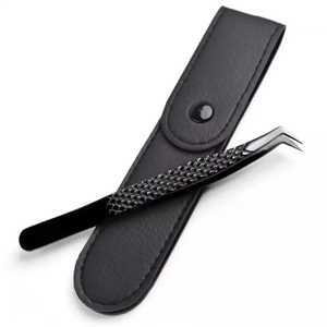 Pinzas de Precisión de Acero Inoxidable al por Mayor, Punta Negra, para Extensiones de Pestañas de Volumen, Pestañas Postizas Individuales, Logotipo Personalizado, 90 Grados - Product Image 2