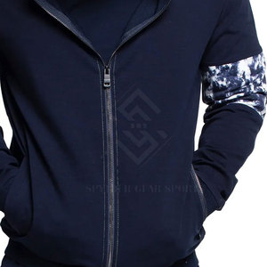 Sweat-shirts à capuche décontractés pour hommes en gros, personnalisés, en tissu uni, avec fermeture éclair, pour le fitness, dernier design, fabriqués au Pakistan - Product Image 4