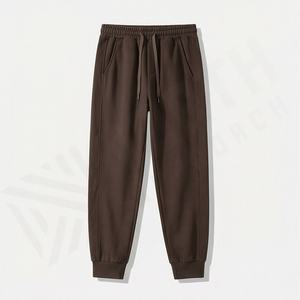 Nouveauté Pantalons de jogging pour hommes en laine, couleur personnalisée, taille mi-haute, légers, respirants, décontractés, en molleton, lavés, athlétiques - Product Image 1