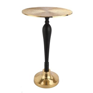 Metal <b>Round</b> Shaped Metal <b>Table</b> With Wood Top <b>Tables</b> Accent <b>Side</b> <b>Table</b> for Living Room and Home Furniture High Quality - Product Image 2