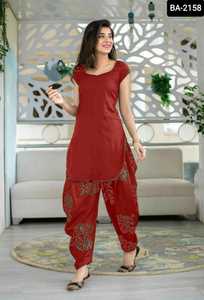 Nuevo Traje Patiyala de Diseño Estilo Punjabi con Kurtis, Tela de Rayón, Completamente Cosido, Listo para Usar, Traje Patiyala para Mujer - Product Image 4