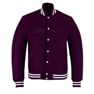 2025 OEM High Street Style Hombres All Wool Varsity Letterman Chaqueta de béisbol Rosa con ribete blanco Precio al por mayor Chaquetas Low Moq - Product Image 5