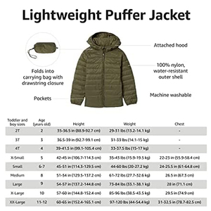 Lightweight <b>Waterproof</b> Toddler Puffer Coat Winter Plus Size <b>Packable</b> Hooded Coat Stand Zipper Casual Pocket Decorations Washed - Product Image 4