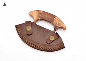 Cortador de Pizza Ulu de Alaska de Damasco forjado a mano, herramienta de cocina esencial con funda para cuchillos rebanadores - Product Image 3