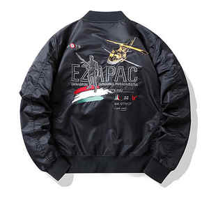เสื้อแจ็กเก็ตนักบอมเบอร์สำหรับผู้ชายเสื้อกันลมแบบลำลองพร้อมแผ่นปักสำหรับฤดูหนาวผลิตตามสั่ง - Product Image 5