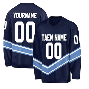 Camiseta de hockey sobre hielo de sarga de aparejos de equipo profesional para adultos con logotipo personalizado de alta calidad, ropa de entrenamiento por sublimación OEM, camiseta de hockey sobre hielo - Product Image 2