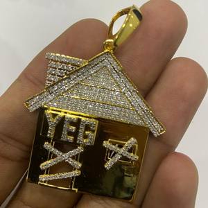 Pendentifs de luxe multicouches style Hip Hop personnalisés avec initiales en argent sterling 925 et diamants certifiés IGI, plaqués or rose, pour hommes - Product Image 3