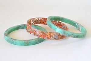 FLORES Joyería Resina Acrílico Pulsera Brazalete Exagerado Deslumbrante Multicolor Ancho Irregular Cuadrado Acrílico Pulseras Mujeres - Product Image 4