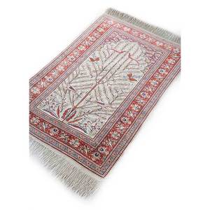 Tapis en soie noué à la main Gulmarg, motif floral rouge-orange, rectangulaire, pour salon, tapis de couloir pour la maison, Pae-4064 - Product Image 2