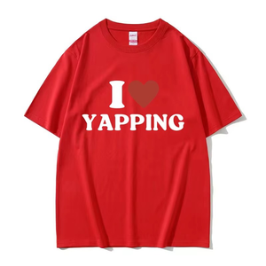 Camiseta con gráfico de letras I Love Professional Yapper para hombre y mujer, camisetas de algodón de gran tamaño a la moda de alta calidad con cuello redondo, Verano - Product Image 2