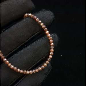 925 Sterling Silver Diamond <b>Bracelet</b> with Champagne Red Balls Elegant and Luxurious Accessory - Product Image 3
