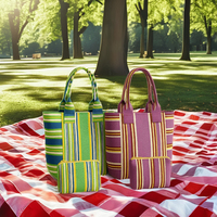 Sacs de marché tissés écologiques réutilisables en nylon PP recyclé Kapadavala, avec fermeture éclair et poignée en sangle, couleur/taille personnalisables