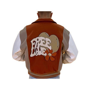 Chaquetas Varsity con estampado personalizado, chaqueta de béisbol de manga larga para mujer, chaquetas Varsity Letterman lisas en blanco para mujer 2025 - Product Image 5