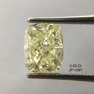 Fantaisie Jaune 2.03 Carat Long Coussin Coupe SI1 Clarté Premium Luxueux Fantaisie Diamants en Vrac pour la Fabrication de Bijoux Utilisation en Vrac OEM ODM - Product Image 1