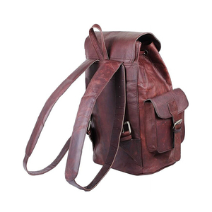 Sac à dos en cuir imperméable unisexe pour homme et femme avec fermeture à glissière Doublure en cuir véritable Type Softback - Product Image 3