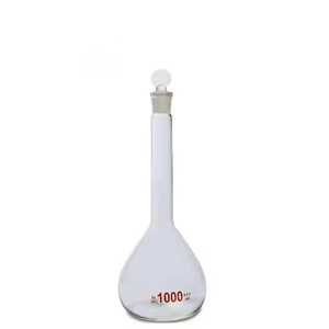 High Accuracy 1000ml Volumetric <b>Flask</b> with Leak-Proof Polyethylene Stopper made of Borosilicate Glass for Laboratory Use - Product Image 1