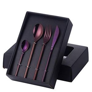 Ensemble de couverts élégants en noir, couverts modernes en métal, cuillère, couteau et fourchette décoratifs pour les mariages, décoration de fêtes - Product Image 6