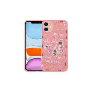 Étui de protection en silicone rigide de luxe avec motif floral rose pour iPhone 11 14 Plus 13 Pro Max - Fonction anti-traces de doigts inspirée de l'inspiration Ins - Product Image 1