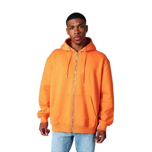 Wholesale Zip up Hoodies Manufacturers Low MOQ Price Custom 100% Cotton <b>Thermal</b> <b>Fleece</b> Drop Shoulder Zipper Hoodies Good Price - Product Image 2