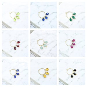 Conector para hacer pendientes de citrino DIY, Pendientes colgantes de piedras preciosas, fabricación de joyas, venta al por mayor, componentes de dijes - Product Image 2