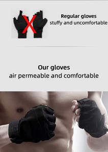 Gants d'entraînement demi-doigt pour Fitness Gym Workout Cyclisme Sports Conduite en plein air et plus avec un ajustement respirant et élégant - Product Image 6