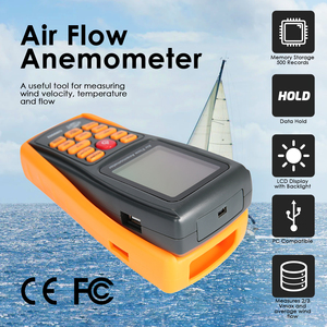 Kỹ thuật số Lưu lượng không khí máy đo gió 500 dữ liệu ghi lại đa chức năng tốc độ gió Đồng hồ đo nhiệt độ với USB giao diện đơn vị lựa chọn - Product Image 2