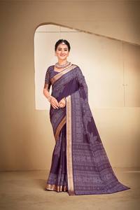 Saree de algodón Mal con estampado floral perfecto para todos los eventos - Product Image 6