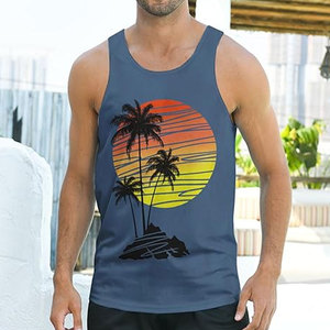 เสื้อกล้ามผู้ชายแห้งเร็วระบายอากาศได้พิมพ์ซับลิเมชันแบบลำลองสำหรับใส่วิ่งออกกำลังกาย - Product Image 4